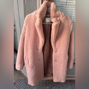 Aritzia Wilfred Free Fading Pink Teddy Cocoon Coat (BNWT)